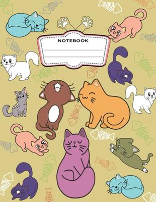 CUTE CAT NOTEBOOK FOR TODLLER: Notepad College Ruled lined Pages Book for Journaling, Writing, Lists and Taking Notes