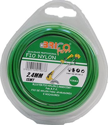 Bricoferr 100-3 BF-Filo per decespugliatore, 2,4 mm x 15 m, rotondo