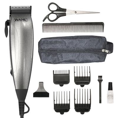 Wahl Vari Tondeuse à cheveux filaire pour homme, rasoir de tête pour homme, filaire, longueurs de coupe variées, kit de toilettage pour homme, tondeuse à cheveux avec peignes de fixation, kit de coupe