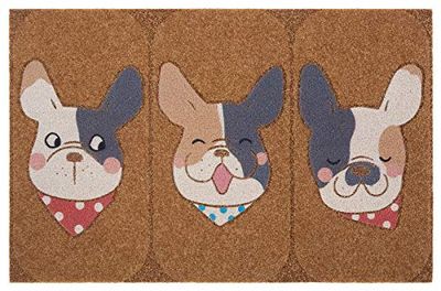HANSE Home Felpudo de Aspecto de Coco con Suelo Antideslizante de PVC, Alfombrilla para Puerta, Alfombrilla de Entrada para Interior y Exterior, Varios diseños, 45 x 70 cm, Color: Perros