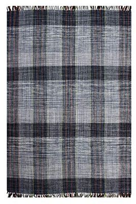 Dmora Tapis sacramento moderne, style kilim, 100% coton, gris, 150x90cm