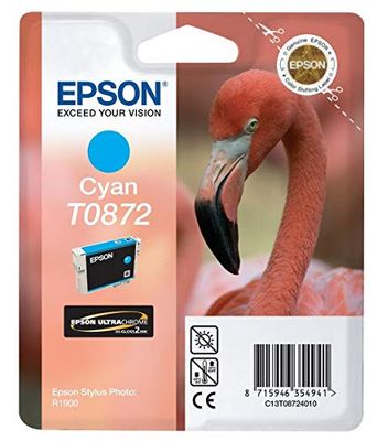 Epson Original T0872 UltraChrome Hi-Gloss2 cyan bläckpatron, äkta, Amazon Dash påfyllning redo