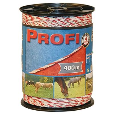 Kerbl Trace de clôture Professionnelle 6 x 0,30 TriC, 400 m, Blanc/Rouge