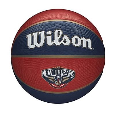 Wilson NBA Team Tribute BSKT, Basketball Unisex-Adult, Rosso/Blu (New Orleans Pelicans), Misura 7