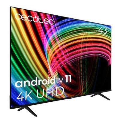 Cecotec 43 tum LED TV Smart TV A2-serien ALU20043Z 4K UHD, Android 11, Frameless, Base, MEMC, Dolby Vision, Dolby Atmos, HDR10, 2 högtalare 10 W, 2023