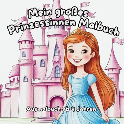 Mein großes Prinzessinnen Malbuch: 48 schöne Malvorlagen für kleine Prinzessinnen ab 4 Jahren