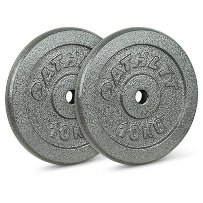 Athlyt 2,5 cm gietijzeren halterschijven, 2 x 10 kg, zwart