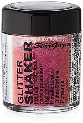 Stargazer Glitter Shaker, Pink. Cosmetic glitter powder for use on the eyes, lips, face, body, hair and nails.