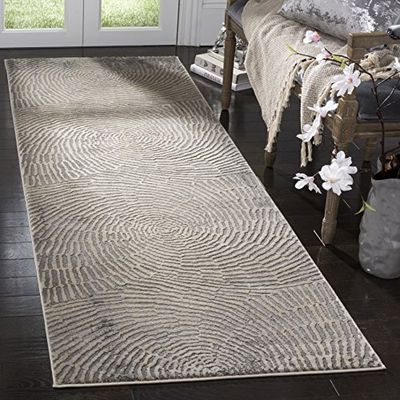 Safavieh Modern matta för vardagsrum, matsal, sovrum - änglasamling, kort lugg, brungrå, 62 x 240 cm