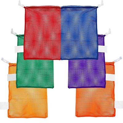 Champion Sports Lot de 6 Sacs en Maille pour équipement de Sport, 30,5 x 45,7 cm – Sac Multifonction en Nylon avec Cordon de Serrage avec Serrure et étiquette d'identification pour Ballons, Plage,