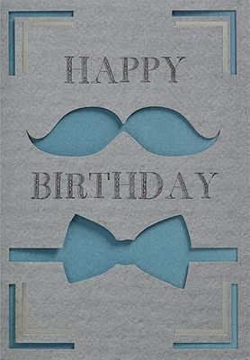 Perleberg - Tarjeta de cumpleaños con sobre, de alta calidad, con diseño de barba y corte de corte, 11,6 x 16,6 cm