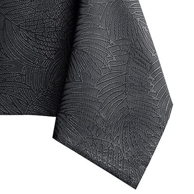 AmeliaHome Tablecloth 150 x 220 cm Gaia 616920 Lotus Effect Water-Repellent Leaves Anthracite