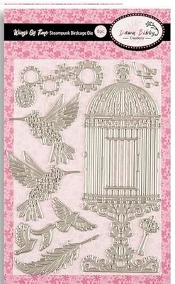 Dawn Bibby Creations Wings of Time Steampunk Birdcage Die A5