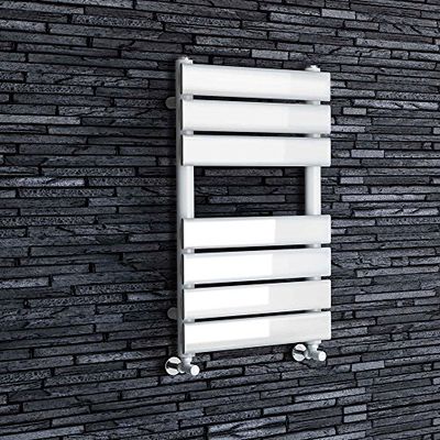 iBathUK | 650 x 400 White Flat Panel Heated Towel Rail Bathroom Radiator