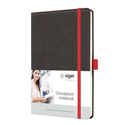 SIGEL CO695 Notizbuch Conceptum, ca. A5, dotted, grau, rot: Notebook Conceptum, Casual, Hardcover