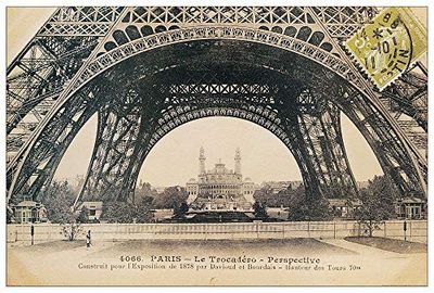 Artopweb TW20888 WILD APPLE PORTFOLIO La Base De La Tour Eiffel Decorative Panel, Wood MDF, Multicolour, 91x61 Cm