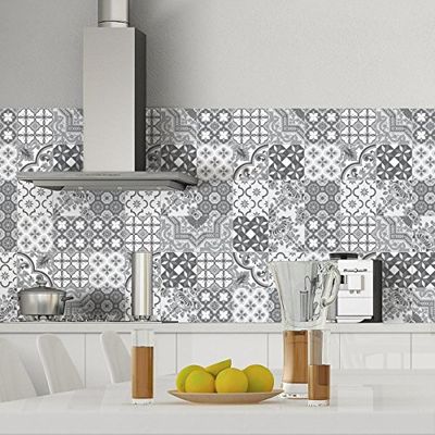 Stickers voor wandtegels Azulejos 20 x 20 cm Nuances de Gris Monte-carlo