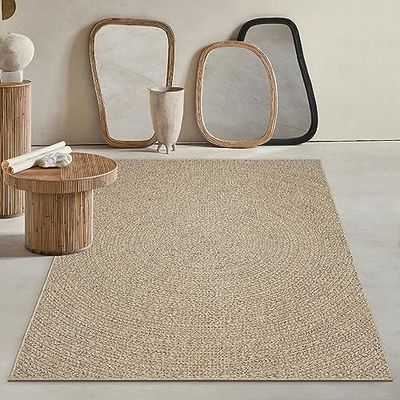 Mia's Tapis Kinsley Robuste pour l'intérieur et l'extérieur, avec Un Aspect Jute Naturel, résistant aux intempéries, adapté aux terrasses et Jardins