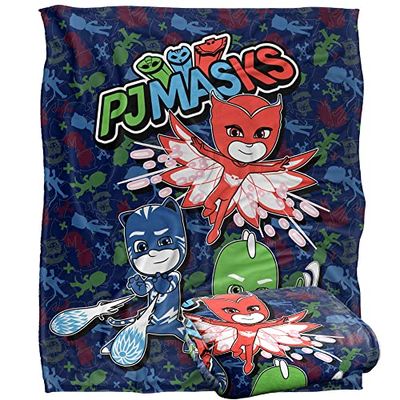 PJ Masks PJ Group Attack Kids Silky Touch Blanket, 152 x 127 cm, 50" x 60"