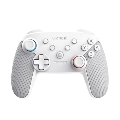 Trust GXT 1246W Muta Controller Nintendo Switch Wireless con Bluetooth, Vibrazione Dual Shock, Sensore di Movimento, Pulsante Turbo, 15h di Gioco, Gamepad per Nintendo Switch, Lite, OLED, Bianco