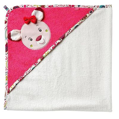 Fehn Bebé Sweetheart toalla de baño, toalla de baño de algodón para niños, toalla con lindo ciervo, toalla de baño con capucha para bebés y niños pequeños de 0+ meses, toalla con capucha 80 x 80 cm