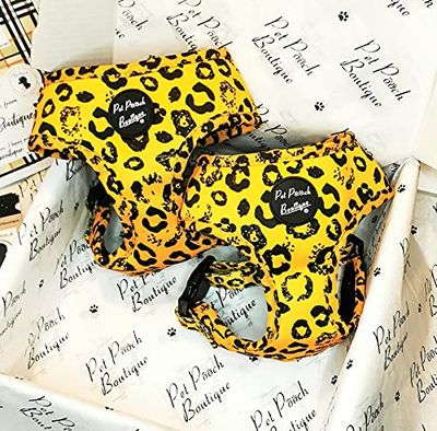 Pet Pooch Boutique Mustard Leopard Harnais Classique pour Chien Taille XL