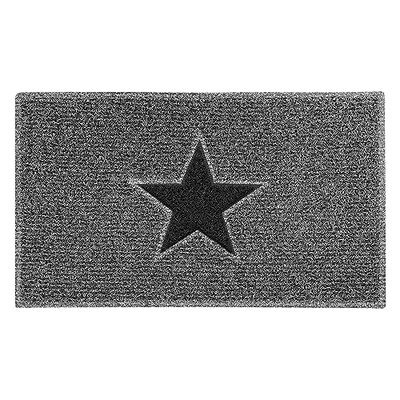 Nicoman Tappetino per porta con stelle | Stelle di ingresso | Zerbino per giardino o veranda | Tappeto per interni ed esterni | Carbone con stella nera, 75 x 44 cm