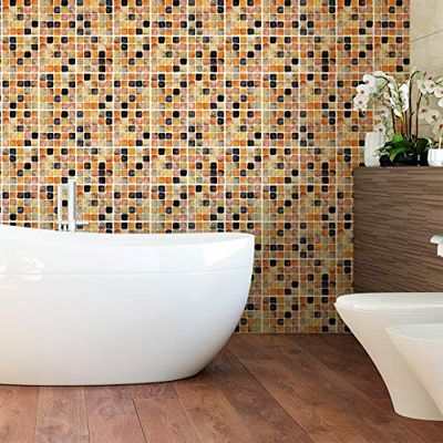 Stickers adhésifs carrelages | Sticker Autocollant Carreaux de Ciment - Mosaïque carrelage Mural Salle de Bain et Cuisine | Carreaux de Ciment adhésif Mural - azulejos 15 x 15 cm - 9 pièces