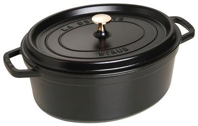 STAUB Caçarola/cocotte de ferro fundido oval, diâmetro de 37 cm, 8 L, preto