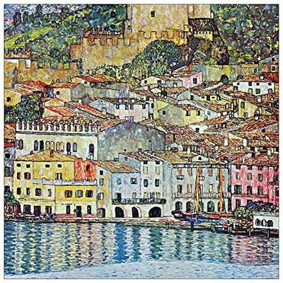 ArtPlaza Klimt Gustav-Malcena at The Gardasee Panel Decorativo, Madera MDF, Multicolor, 50x50 Cm