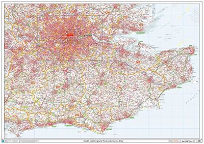 Postcode Sector Map - (S4) - South East England - Wall Map-Plastic Coated