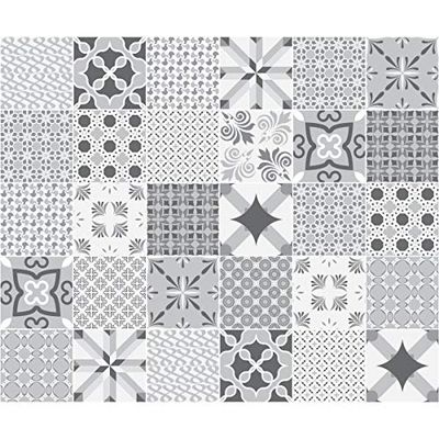 30 Stickers muraux Cuisine - Sticker Mural - Carreaux de Ciment adhésif Mural - Stickers Muraux azulejos - Sticker Carrelage adhesif Mural Salle de Bain 10 x 10 cm - 30 PCS Carreau de Ciment adhesif