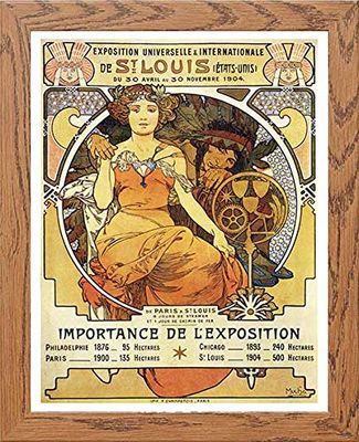 Lumartos, Vintage Poster Alphonse Mucha Contemporary Home Decor Wall Art Print, Wood Frame, A3 Size