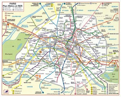 Plan de ville : Métro Rer (plan plastifié)