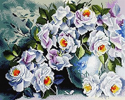 Diamond entièrement bedeckung avec Cadre en Bois Painting Set Image 40 x 50 Diamant Peinture Broderie à la Main Bricolage mosaïque Pierres Fleurs Panier Maison au Bord du ruisseau (GJ530)