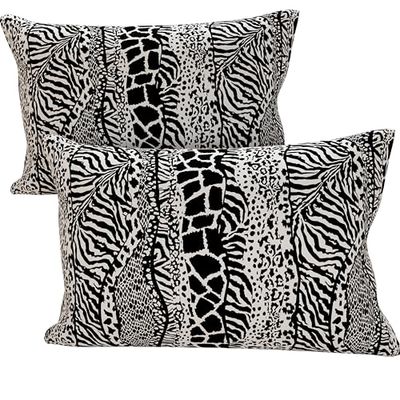 PETTI Artigiani Italiani - Par de Fundas de Almohada 50x80 cm, Pareja de Funda de Cojín Blanco Negro, 100% Microfibra Hipoalergénica, Paquete de 2, Made in Italy