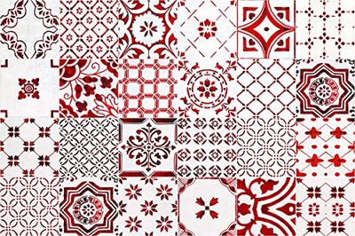 viniliko Lissabon Stickers dekorativ konst 10 x 10 x 0,1 cm röd