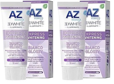 AZ Dentifricio 3DWhite Illuminate Express Whitening Bianco Glossy 50ml. 1 Dentifricio (Confezione da 2)