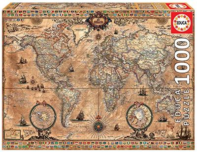 Educa - Puzzle de 1000 peças para adultos | Mapamundi. Inclui cola Fix Puzzle. 14 Anos (15159)