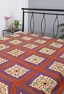 Rajrang Couvre-lit Kantha Patchwork Double Taille Coton Bed Sheet