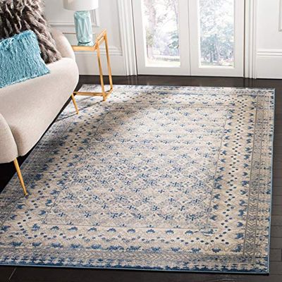 Safavieh Tapis Traditionnel pour Salon, Salle à Manger, Chambre à Coucher - Collection Brentwood - Poils Courts - Gris Clair et Bleu - 122 x 183 cm