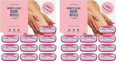 by Amazon Rasoio da donna a 5 lame con ricariche, rosa, confezione da 20