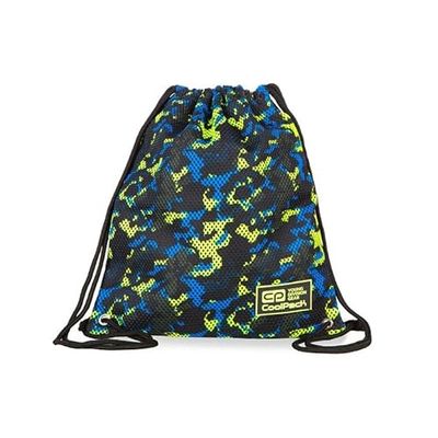 Coolpack Sprint Line Camo Mesh Yellow, sporttas met trekkoord, uniseks, kinderen, eenheidsmaat, Meerkleurig, Eén maat