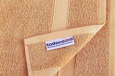 Todocama Set med 2 handdukar i 100% bomull 550 gsm extra mjuka, 5 503, högabsorberande och snabbtorkande handdukar (beige, 100 x 150 cm)