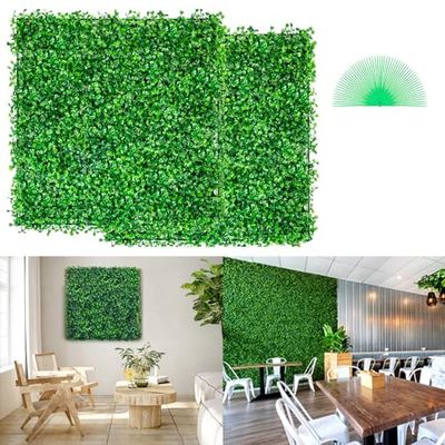 VEVOR Lot de 12 Haies artificielles de 25,4 x 25,4 cm - Toile de Fond en buis - Brise-Vue - Protection Contre Les UV - pour clôture de Jardin intérieure et extérieure