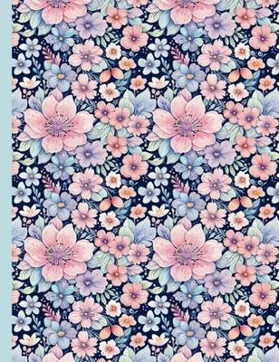 Composition Notebook: Wide Ruled Lined Journal | Vintage Floral Cover | 7.5 x 9.75, 120 pages