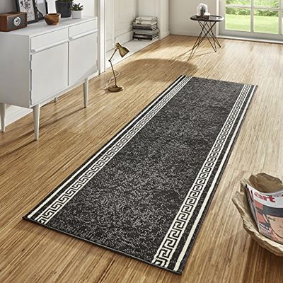 HANSE Home Tapis de Couloir CASA 80 x 500 cm – Tapis de Couloir Doux et Moderne pour Couloir, Chambre à Coucher, Chambre d'enfant, Salle de Bain, Salon, Cuisine – Noir