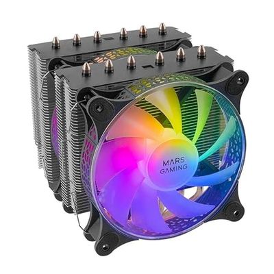 CPU-koeler 300 W, 6 x ventilatoren, zwart, ideaal voor krachtige gaming-pc en efficiënte koeling.