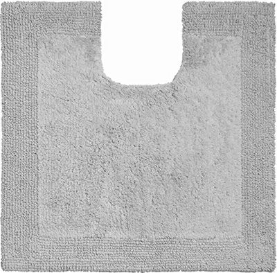 GRUND Tapis de Bain Calo pour Le Sol en Fil Organique, Fil 100% Coton Bio, Ultra Doux, antidérapant, certifié ÖKO-TEX, Coton, Luxor - Kieselgrau, 60x60 cm WC