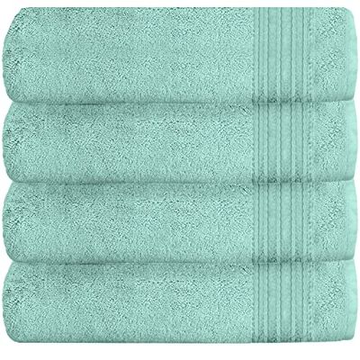 GC GAVENO CAVAILIA Premium 100 % Egyptian Cotton Bath Sheet Set, Lightweight High Absorbent Bathroom Towels, Duck Egg, 4PK Hampton